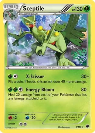 Sceptile — Plasma Freeze Pokémon TCG card by Hajime Kusajima