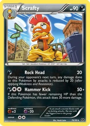 Scrafty — Next Destinies Pokémon TCG card by Naoki Saito