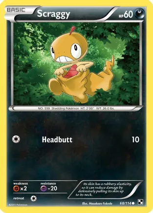 Scraggy — Black and White Pokémon TCG card by Masakazu Fukuda