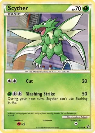 Scyther (65) — Undaunted Pokémon TCG card by Masakazu Fukuda