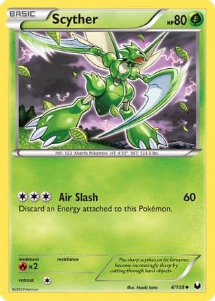 Scyther — Dark Explorers Pokémon TCG card by Shin Nagasawa