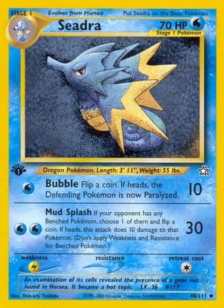 Seadra — Neo Genesis Pokémon TCG card by Kagemaru Himeno