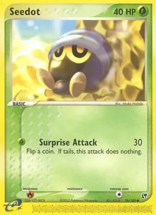 Seedot - 76/100 — EX Sandstorm Pokémon TCG card by Atsuko Nishida
