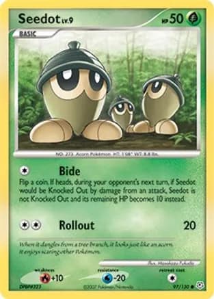 Seedot — Diamond and Pearl Pokémon TCG card by Masakazu Fukuda
