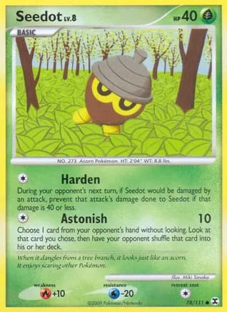 Seedot — Rising Rivals Pokémon TCG card by Miki Tanaka