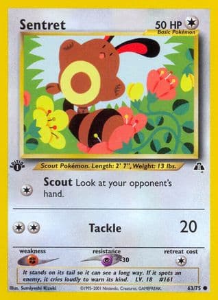 Sentret — Neo Discovery Pokémon TCG card by Sumiyoshi Kizuki
