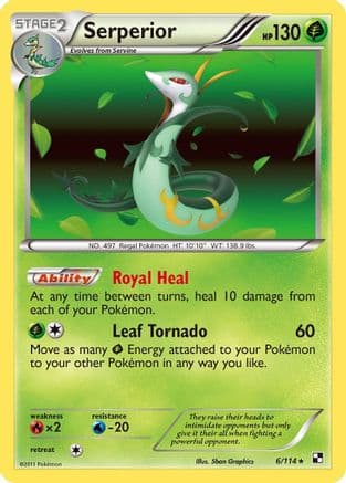 Serperior (6) — Black and White Pokémon TCG card by Sban Graphics