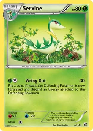 Servine (4) — Black and White Pokémon TCG card by Sbon Graphics