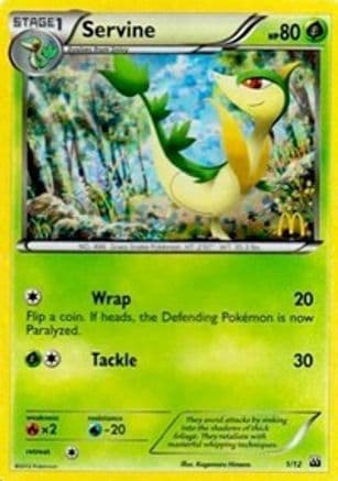 Servine - 1/12 — McDonald's Promos 2012 Pokémon TCG card by Kagemaru Himeno