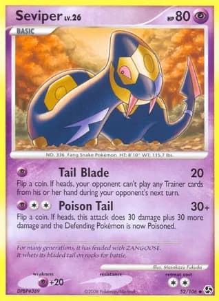 Seviper — Great Encounters Pokémon TCG card by Masakazu Fukuda