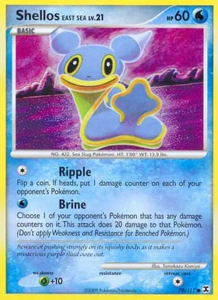 Shellos East Sea — Rising Rivals Pokémon TCG card by Tomokazu Komiya