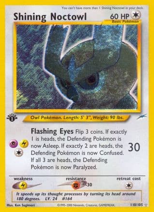 Shining Noctowl — Neo Destiny Pokémon TCG card by Ken Sugimori