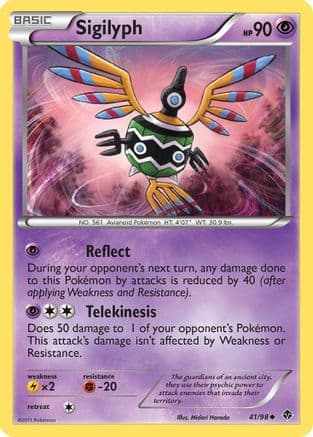 Sigilyph (41) — Emerging Powers Pokémon TCG card by Midori Harada