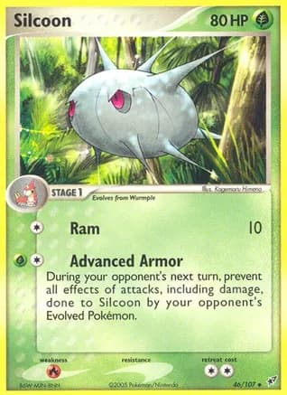 Silcoon — EX Deoxys Pokémon TCG card by Kagemaru Himeno