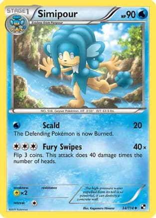 Simipour — Black and White Pokémon TCG card by Kagemaru Himeno
