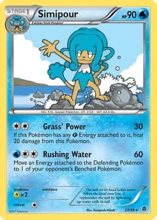 Simipour — Emerging Powers Pokémon TCG card by Sumiyoshi Kizuki
