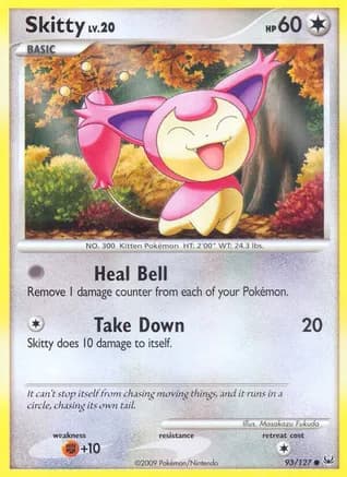 Skitty — Platinum Pokémon TCG card by Masakazu Fukuda