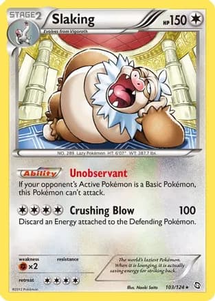 Slaking — Dragons Exalted Pokémon TCG card by Naoki Saito