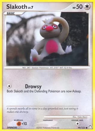 Slakoth — Mysterious Treasures Pokémon TCG card by Yuka Morii