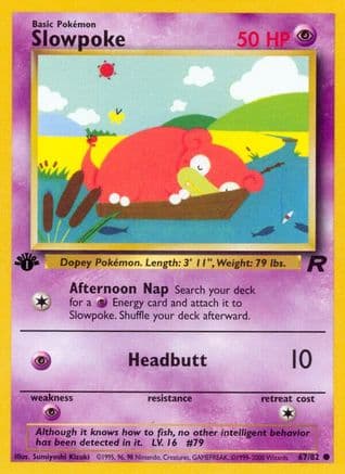 Slowpoke — Team Rocket Pokémon TCG card by Sumiyoshi Kizuki
