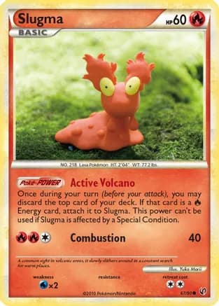 Slugma — Undaunted Pokémon TCG card by Yuka Morii