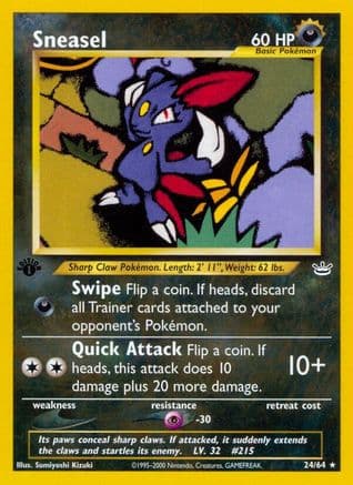 Sneasel — Neo Revelation Pokémon TCG card by Sumiyoshi Kizuki