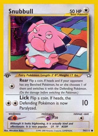 Snubbull — Neo Genesis Pokémon TCG card by Midori Harada