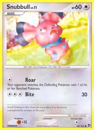 Snubbull — Great Encounters Pokémon TCG card by Atsuko Nishida