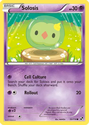 Solosis — Black and White Pokémon TCG card by MAHOU