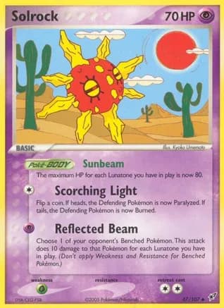Solrock — EX Deoxys Pokémon TCG card by Kyoko Umemoto