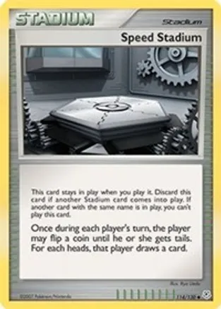 Speed Stadium — Diamond and Pearl Pokémon TCG card by Ryo Ueda