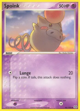 Spoink - 066/106 — EX Emerald Pokémon TCG card by Atsuko Nishida