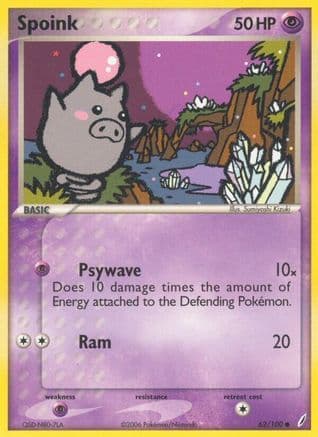Spoink — Crystal Guardians Pokémon TCG card by Sumiyoshi Kizuki