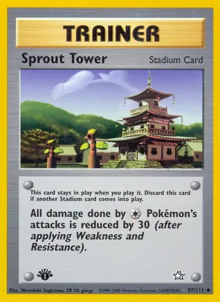 Sprout Tower — Neo Genesis Pokémon TCG card by Hiromichi Sugiyama, CR CG gangs