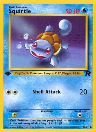 Squirtle — Team Rocket Pokémon TCG card by Atsuko Nishida