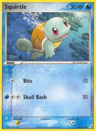 Squirtle - 063/100 — Crystal Guardians Pokémon TCG card by Kouki Saitou