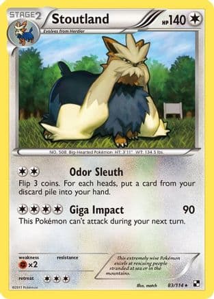 Stoutland — Black and White Pokémon TCG card by match