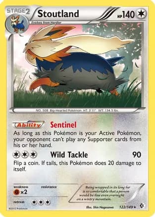 Stoutland — Boundaries Crossed Pokémon TCG card by Shin Nagasawa