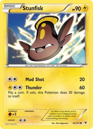 Stunfisk (42) — Noble Victories Pokémon TCG card by Shin Nagasawa