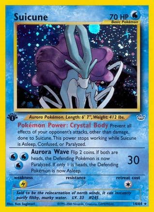 Suicune (14) — Neo Revelation Pokémon TCG card by Ken Sugimori
