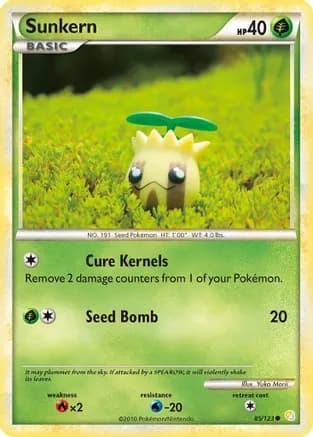 Sunkern — HeartGold SoulSilver Pokémon TCG card by Yuka Morii