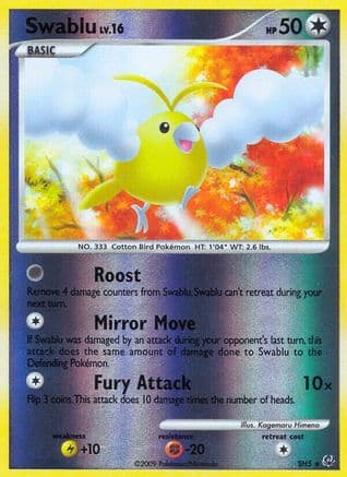 Swablu (Shiny) — Platinum Pokémon TCG card by Kagemaru Himeno