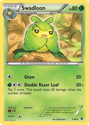 Swadloon (5) — Emerging Powers Pokémon TCG card by Nooki Saito