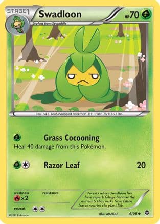 Swadloon (6) — Emerging Powers Pokémon TCG card by MAHOU