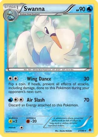 Swanna — Emerging Powers Pokémon TCG card by Atsuko Nishida