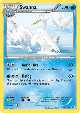 Swanna — Boundaries Crossed Pokémon TCG card by Suwama Chiaki