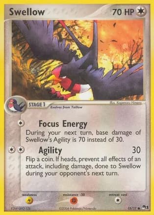 Swellow — POP Series 1 Pokémon TCG card by Kagemaru Himeno