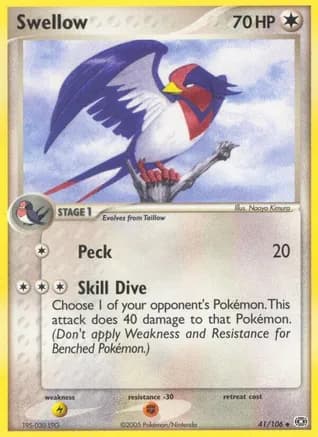 Swellow — EX Emerald Pokémon TCG card by Naoyo Kimura