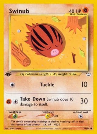 Swinub — Neo Revelation Pokémon TCG card by Miki Tanaka