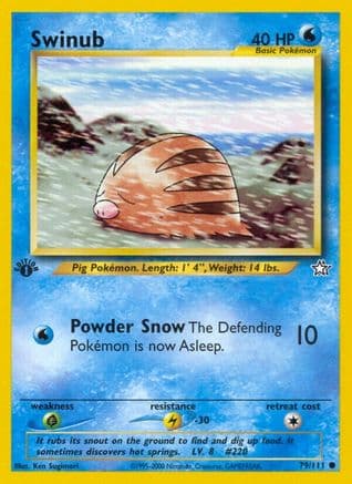 Swinub — Neo Genesis Pokémon TCG card by Kagemaru Himeno